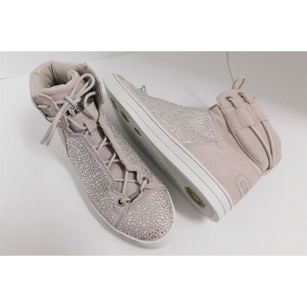 Coach Penda Nude Suede Jeweled High Top‎ Sneakers 7 M